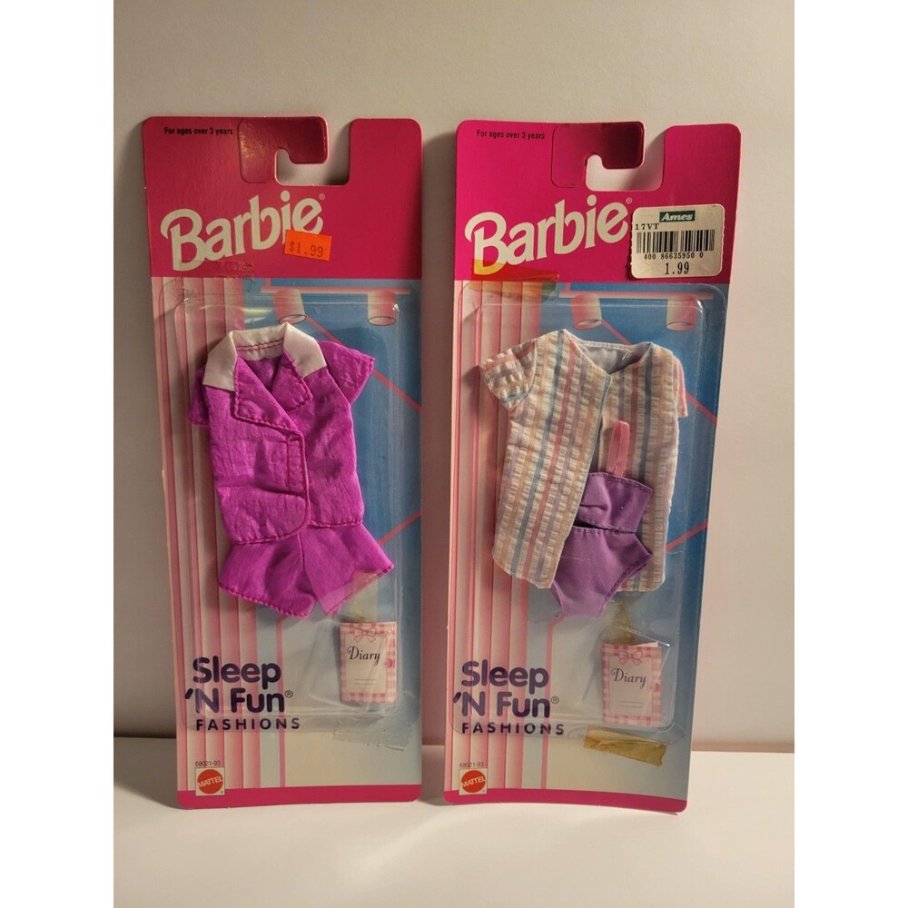 Vintage 1996 Barbie Sleep 'N Fun Fashions Outfits Set of 2 NEW